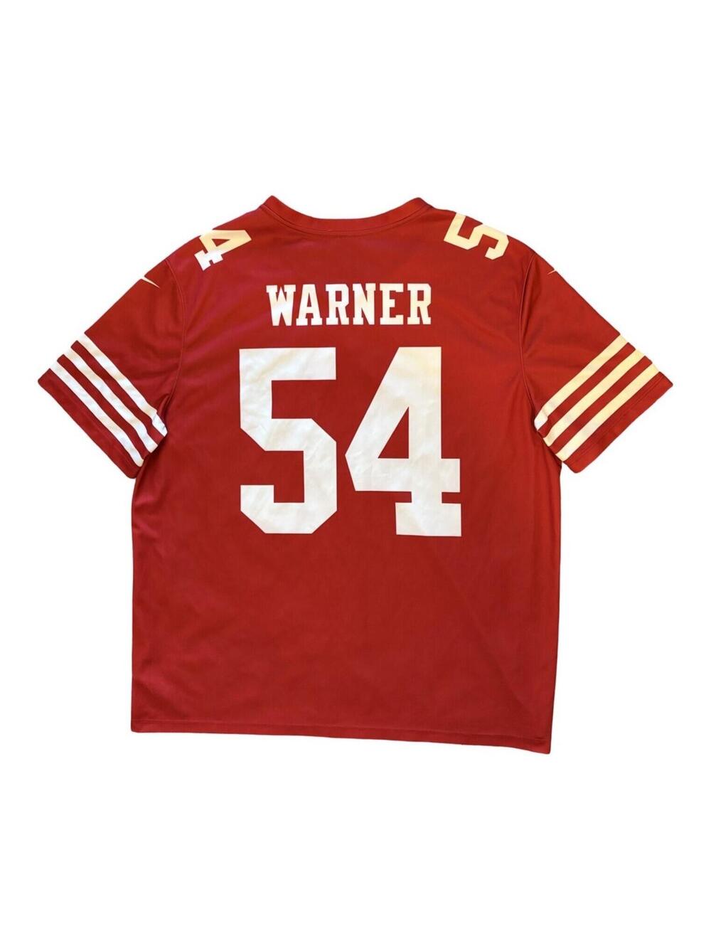 Nike San Francisco 49ers NFL Fred Warner Red Color Rush Jersey Men's Size 2XL - Picture 2 of 10